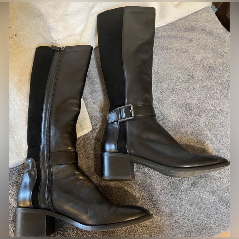 Black Aquatalia leather riding boots in size 8.5